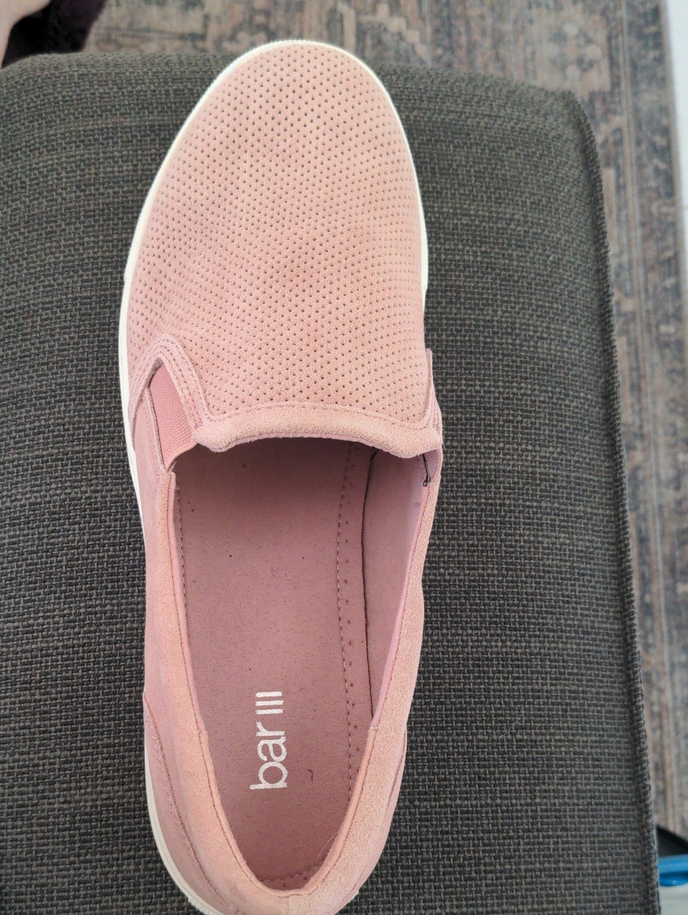 Bar III Dusty Pink Perforated Slip-On Sneakers